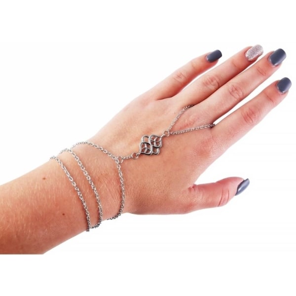 2i1 Smycke - Silver Handsmycke / Handkedja - Armband & Ring Silver