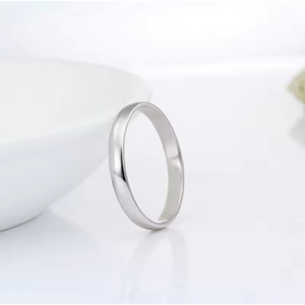 Slät Blank Rundad Silver Ring i Rostfritt Stål - 3 mm - Stl 17 Silver