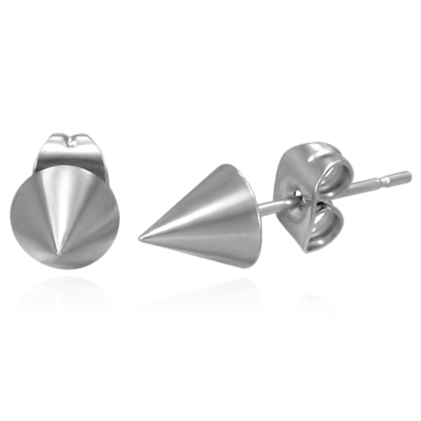 Stiftörhängen Konformade Stud Örhängen i Kirurgiskt Stål 316L i Silver Färg - Blanka Spikes Silver