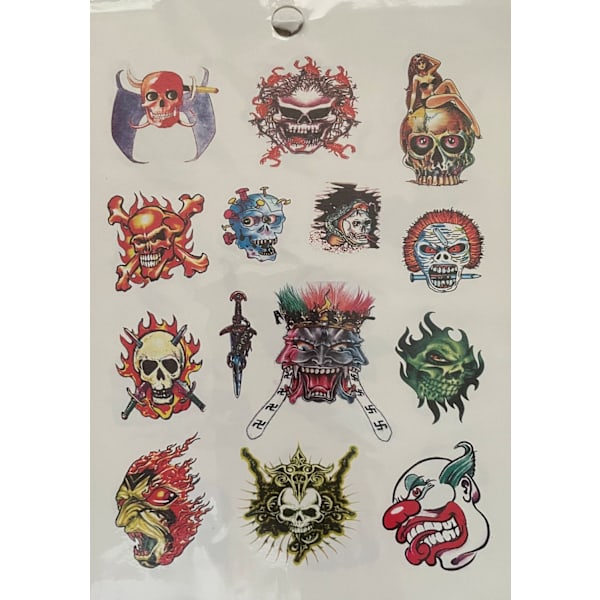 6 st Ark Temporära Tatueringar / Fake Tattoo Sticker - Döskalle / Skorpion multifärg