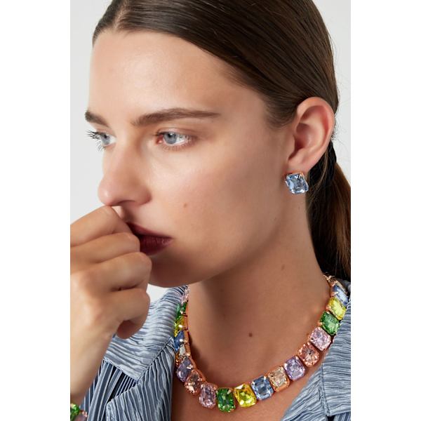 Glamour Guldpläterade Stud Örhängen med Glaspärlor - Holographic Guld