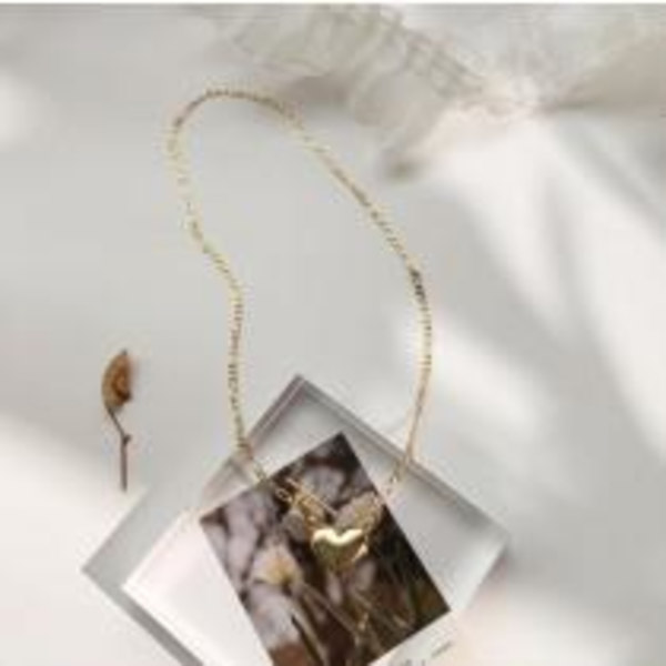 Guld Halsband med Hjärtformat Hänge / Enkelt Blankt Hjärta Guld