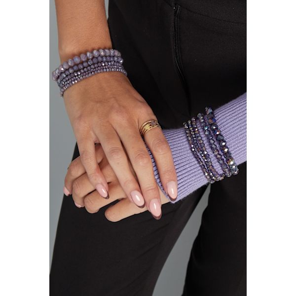 5 st Kristallarmband / Armband med Kristall - Lila / Ljus Lila Ljuslila