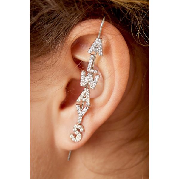 1 st Guldpläterat Örhänge / Ear Crawler med Zircon / Strass - Always - Guld Guld