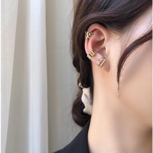 3 st Guld Örhängen - Ear Cuffs / Earcuffs i olika Modeller Guld