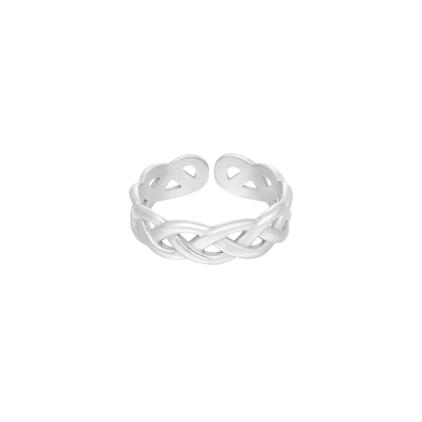 Ring i Rostfritt Stål med Flätad Design - Silver - Stl 18 Silver