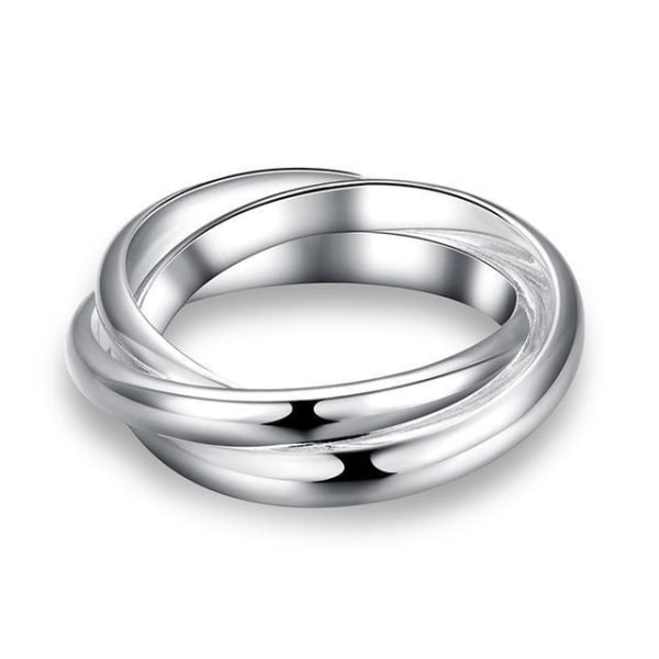3i1 Silver Ring - 3 st Blanka & Släta Silverringar i 1 -Stl 18,2 Silver