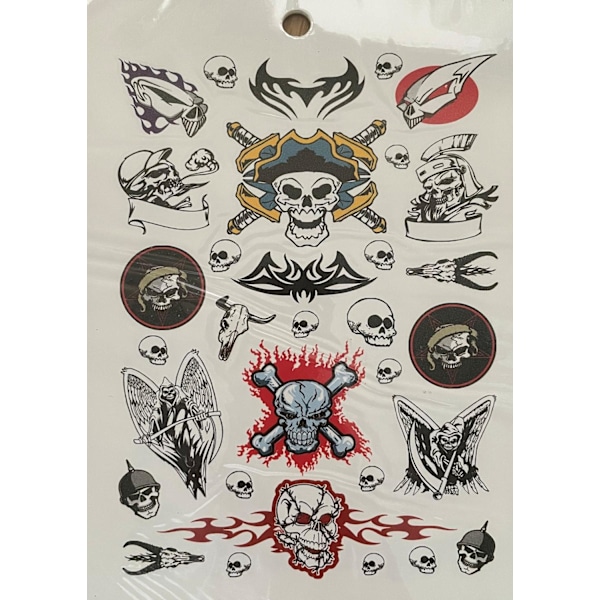 6 st Ark Temporära Tatueringar / Fake Tattoo Sticker - Döskalle / Drake / Örn / Ros multifärg