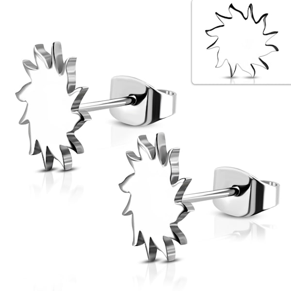 Stiftörhängen Stud Örhängen i Kirurgiskt Stål 316L i Silver Färg - Vacker Blank Sol Silver