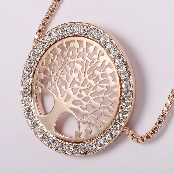 Rosé Guld Armband - Livets Träd & Kristaller - Symbol för Livet Rosa guld