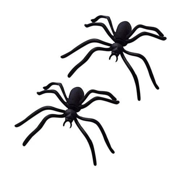 2 st Punk Stud Örhängen -Svart Spindel / Black Spider -Halloween Svart