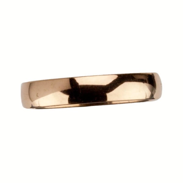 Slät Blank Rosé Guld Ring i Rostfritt Stål 4 mm - Stl 17,5 Rosa guld