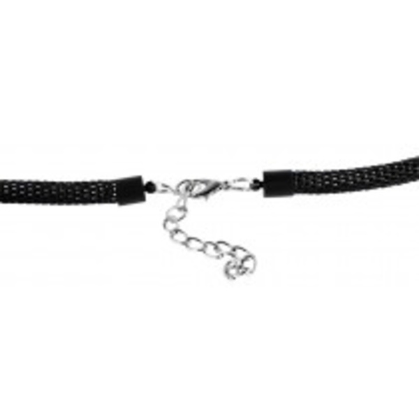 Boho Retro Statement Svart Halsband med Ovala Turkos Pärlor Svart