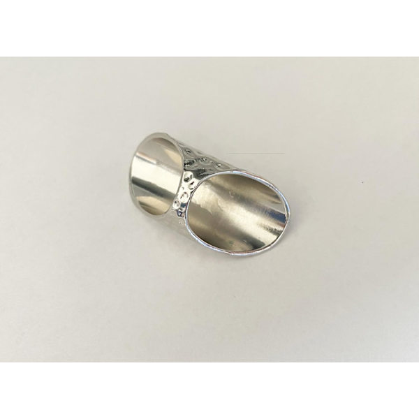 Oversize Silver Ring med Vita Stenar & Text - HOPE - Stl 18,5 Silver
