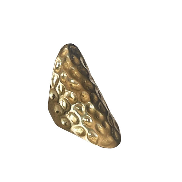 Oversize Retro Guld Ring med Skrovlig Yta - Stl 18,5 Guld one size