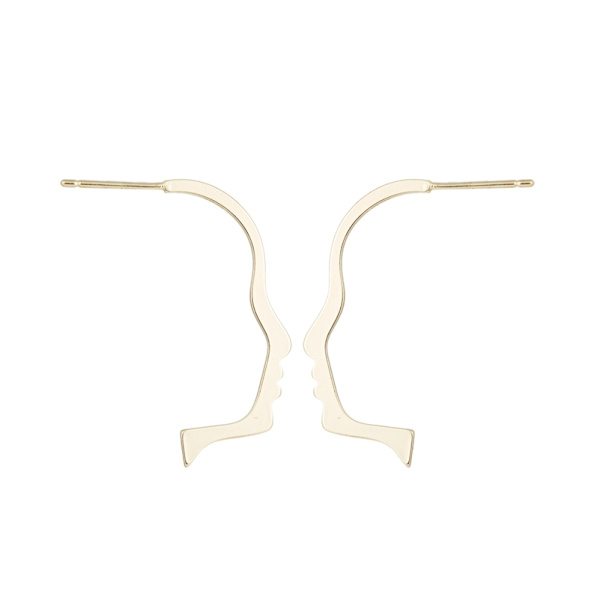 Guld Örhängen Geometrisk Elegant Ansikte / Profil - Guldpläterat