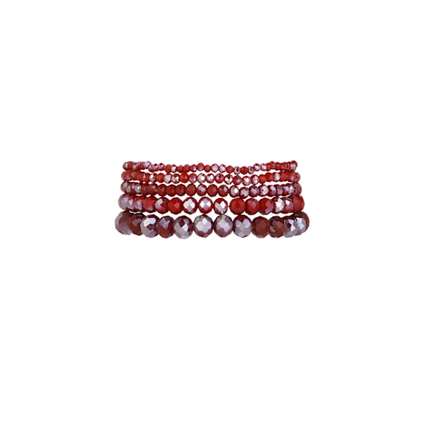 5 st Kristallarmband / Armband med Kristall - Mörk Röd Mörkröd