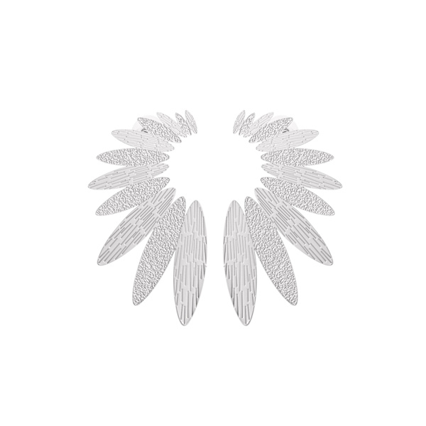 Blanka Statement Örhängen i form av Blomma med Mönster - Silver Silver