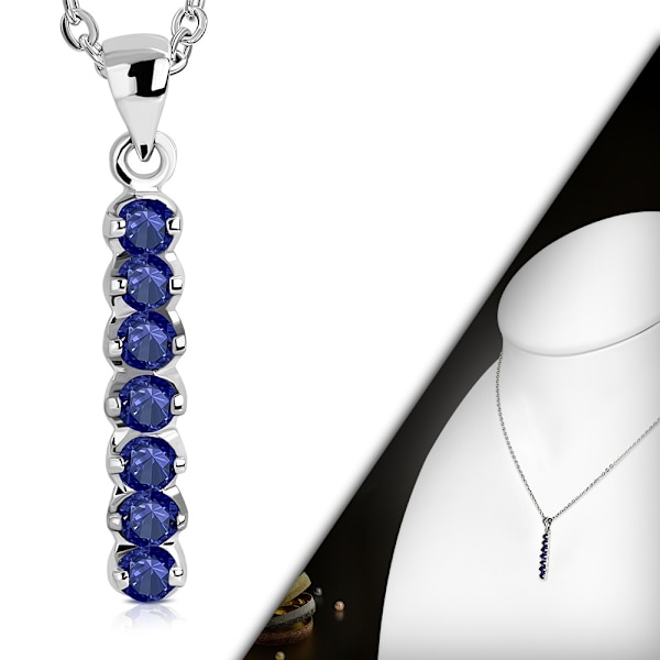 Halsband hänge med capriblå Cubic Zirkonia