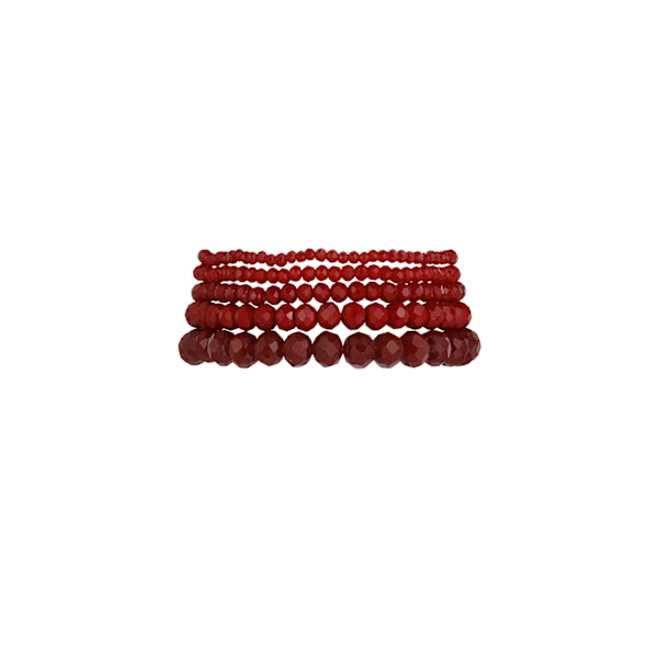 5 st Kristallarmband / Armband med Kristall - Röd / Vinröd Röd