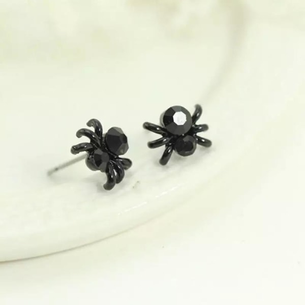 Örhängen med Coola Svarta Spindlar / Black Spider - Halloween Svart
