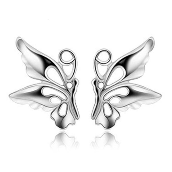 Unika Stud Silver Örhängen med Fjäril / Butterfly Silver