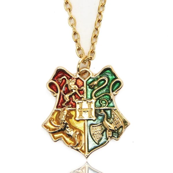 Harry Potter Guld Halsband - Hogwarts Vapensköld / Sköld / Crest Guld