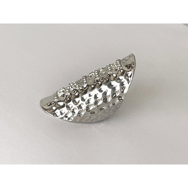 Oversize Silver Ring med Vita Stenar & Text - FAITH - Stl 19 Silver