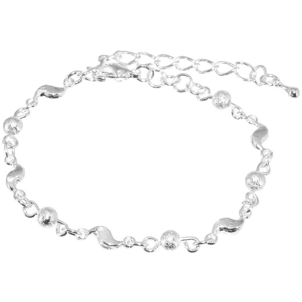 Sött Silver Armband - Kedja Dekorerad med Yin och Yang & Kulor Silver