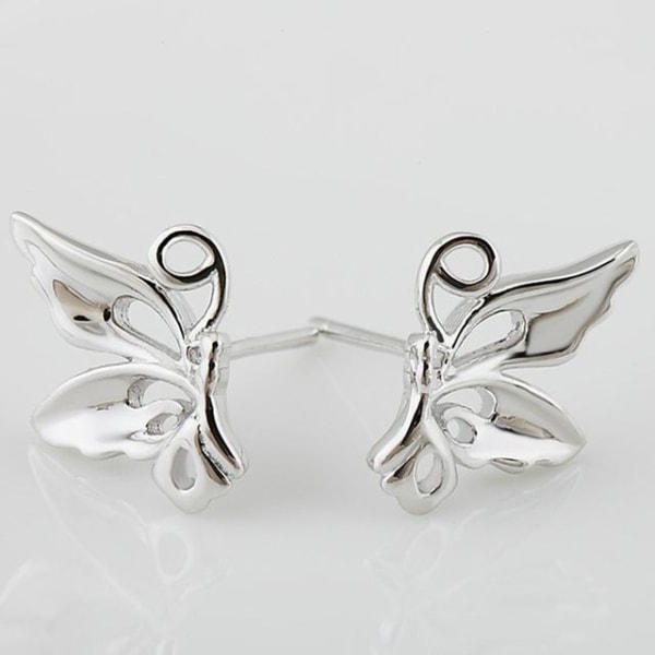 Unika Stud Silver Örhängen med Fjäril / Butterfly Silver