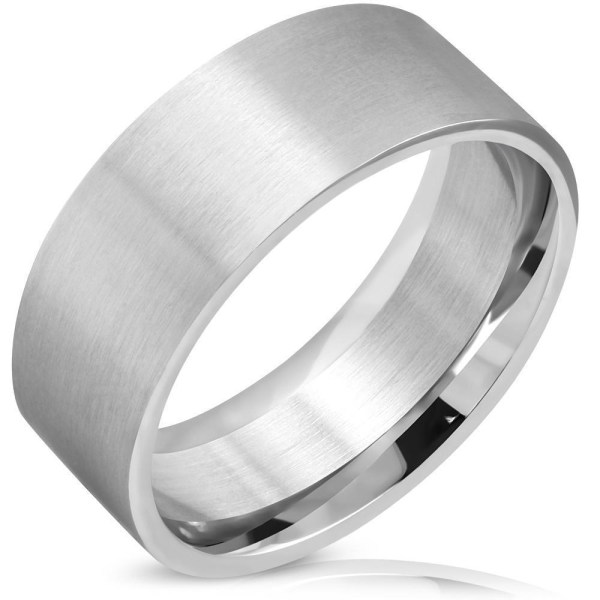 Slät Bred Ring Silver Färg Rostfritt stål 316L - Stl 21,8