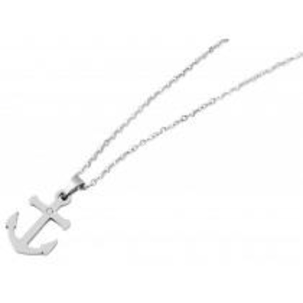 Silver Smyckesset i Rostfritt Stål -Halsband & Örhängen - Ankare Silver