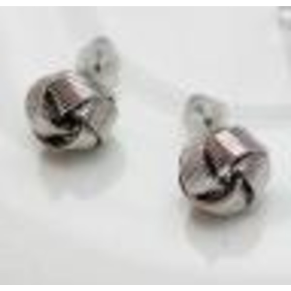 Silver Stud Örhängen - Mönstrad Knut Silver