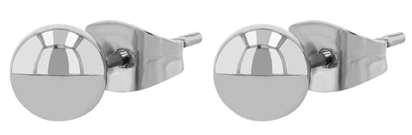 Små Silver Stud Örhängen i Rostfritt Stål - Klassiska Blanka Kulor / Pärlor / Bollar - 6 mm Silver
