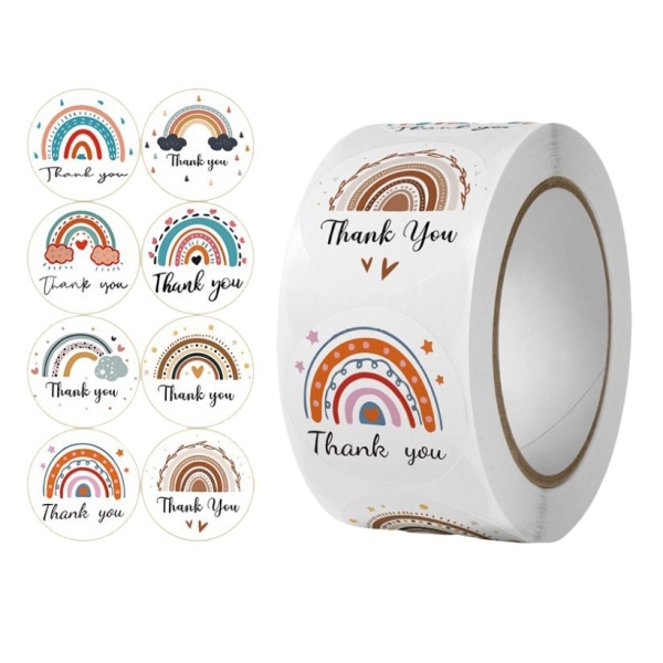 500 st Stickers Klistermärken Självhäftande Etiketter -Thank You multifärg