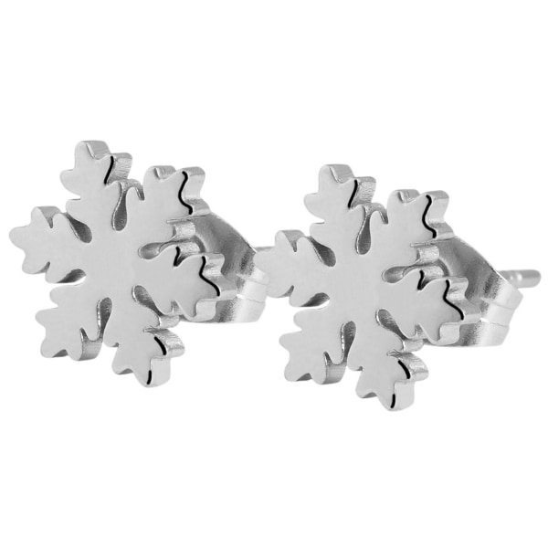 Silver Örhängen till Jul i Rostfritt Stål - Snöflinga /Snowflake Silver