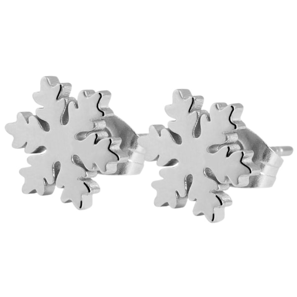 Silver Örhängen till Jul i Rostfritt Stål - Snöflinga /Snowflake Silver