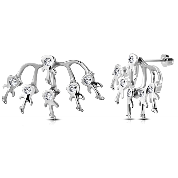 Örhängen i Silver Färg med Gitarrer & klar Cubic Zirconia