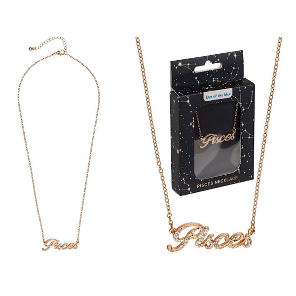Guld Halsband med Stjärntecken: Fiskarna = Pisces Guld