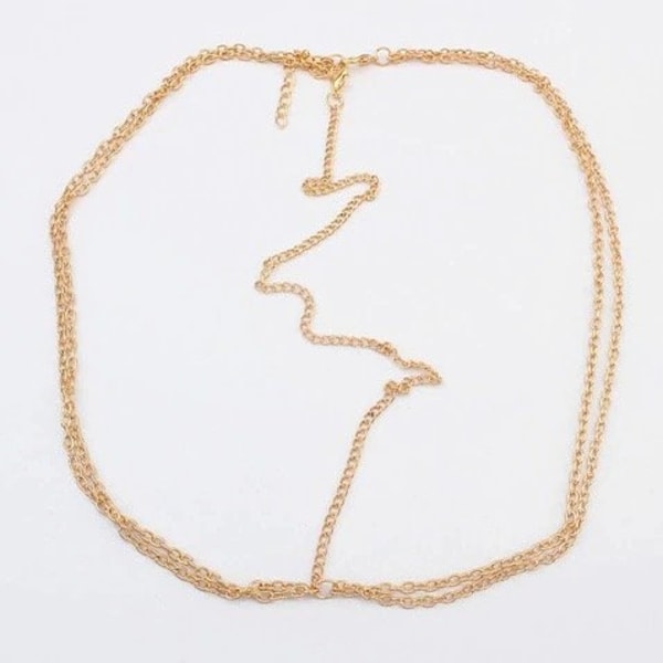 Vintage Hårsmycke / Boho Bohemiskt Hår Smycke med Guld Kedjor Guld