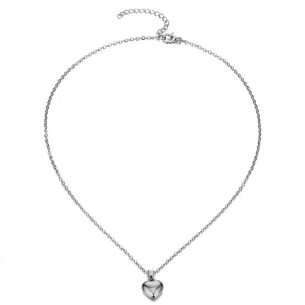 Silver Halsband med Enkelt Hjärta / Heart - Stilren Design Silver