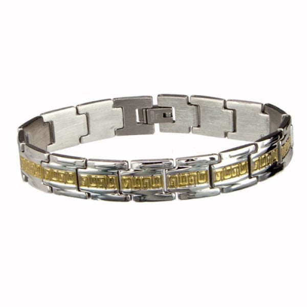 Silver & Guld Armband i Rostfritt Stål -Fin Design på Länk/Kedja Silver