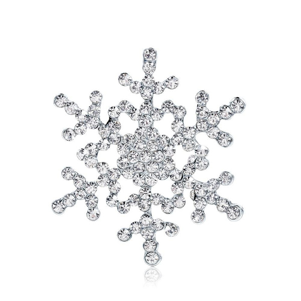Brosch till Jul i Silver Färg - Snöflinga med kristaller