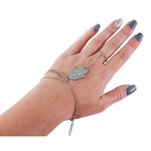 2i1 Silver Handsmycke - Armband & Ring - Fatimas Hand/Hamsa Silver
