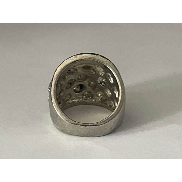 Cool Silver Ring med flera Döskallar / Dödskallar - Stl 21,5 Silver