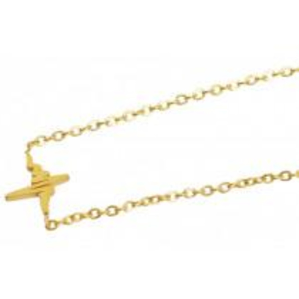 Guld Halsband i Rostfritt Stål med EKG-Kurva/Heartbeat/Hjärtslag Guld