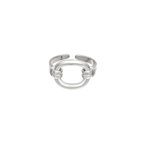 Ring i Rostfritt Stål med Trendig Design - Silver - Justerbar Silver