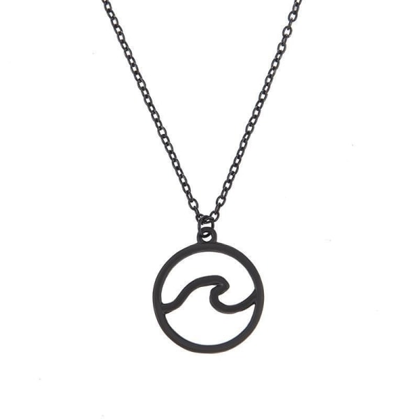 Svart Halsband med Runt Geometriskt hänge
