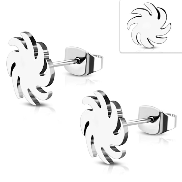 Stiftörhängen Stud Örhängen i Kirurgiskt Stål 316L i Silver Färg - Blank Sågklinga / Såg Silver