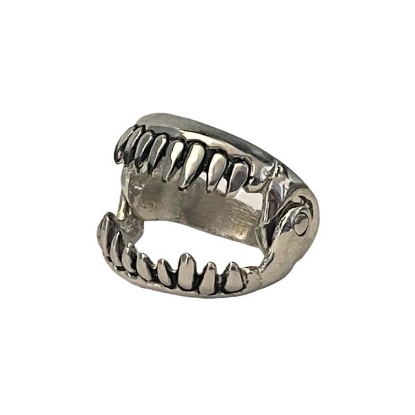 Cool Silver Ring - Mun med Tänder / Djävulens Tänder - Stl 19,5 Silver